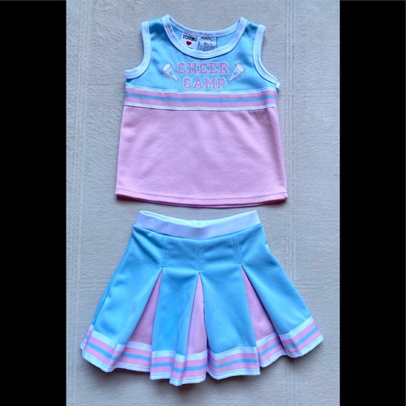 CHEERLEADER Costume, Little Girls Size S (4-6), RARE 2012 Barbie Cheer, Pom-Poms - Picture 3 of 13